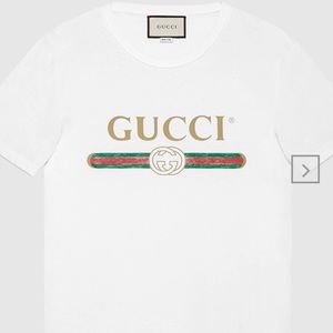 Oversize washed T-shirt with Gucci logo
